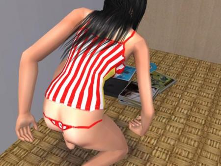moi, en string dans les sims a la ferme